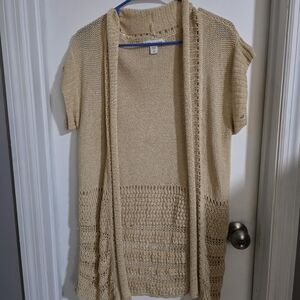 Coldwater Creek Cream Open-Front Cardigan